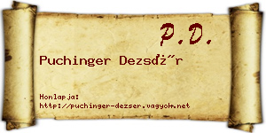 Puchinger Dezsér névjegykártya